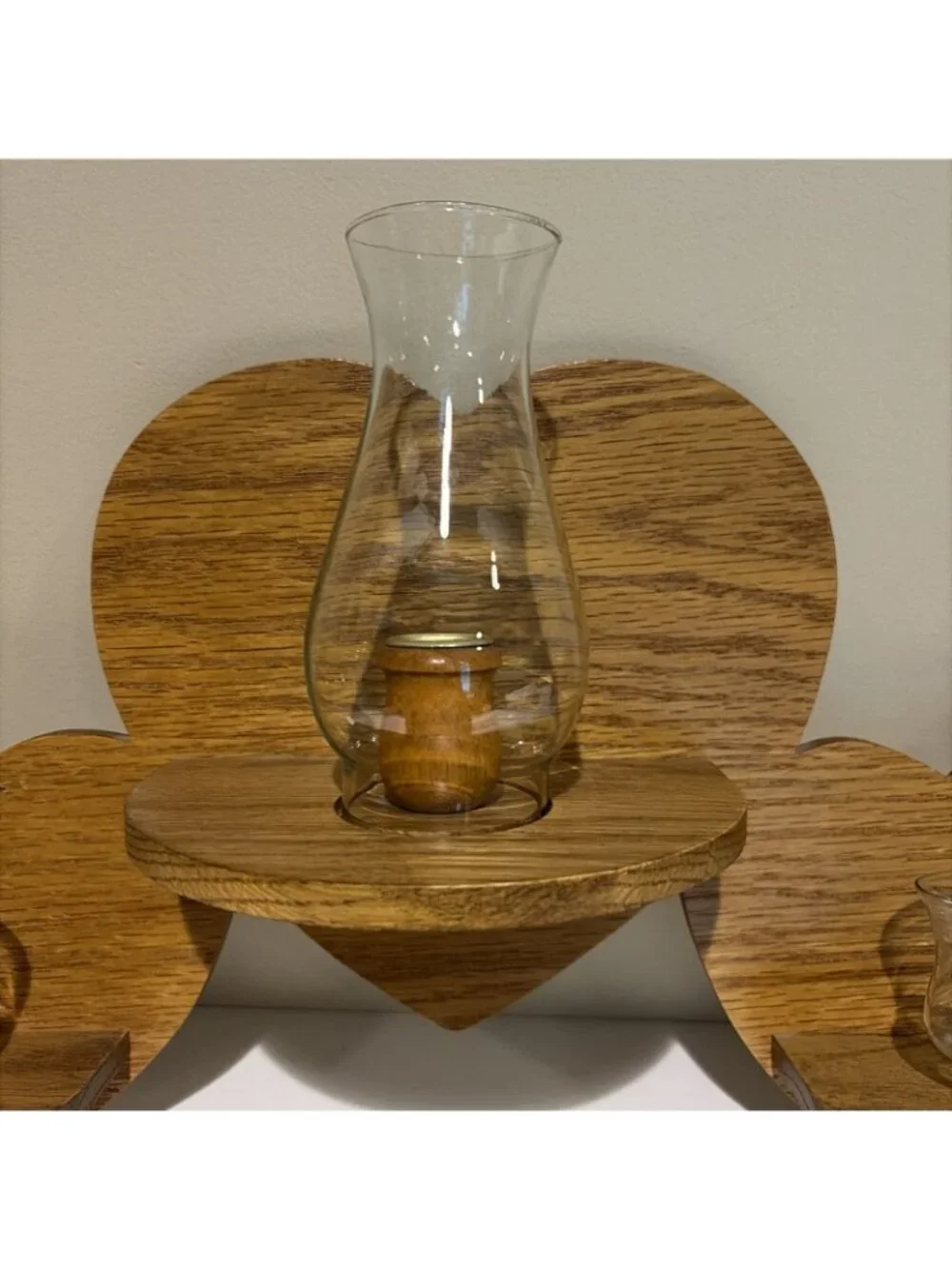 Vintage Wooden Heart Candle Wall Sconce Large 24.5